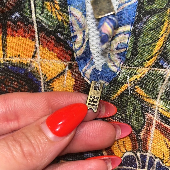 Cantao Brazilian designer vintage swing tank top floral birds of paradise Medium - Picture 3 of 8